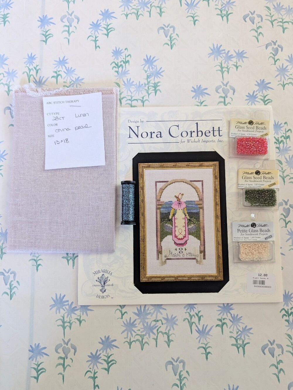 Nora Corbett 12 Days of Christmas Eight Maids a Milking Cross Stitch Kit NEW